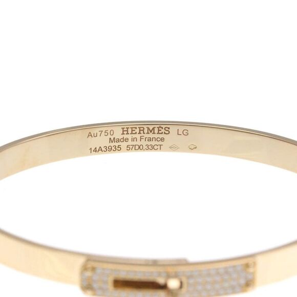 Pre Loved hermes Kelly Diamond Bracelet LG Women Gold Bracelets - Picture 4 of 8